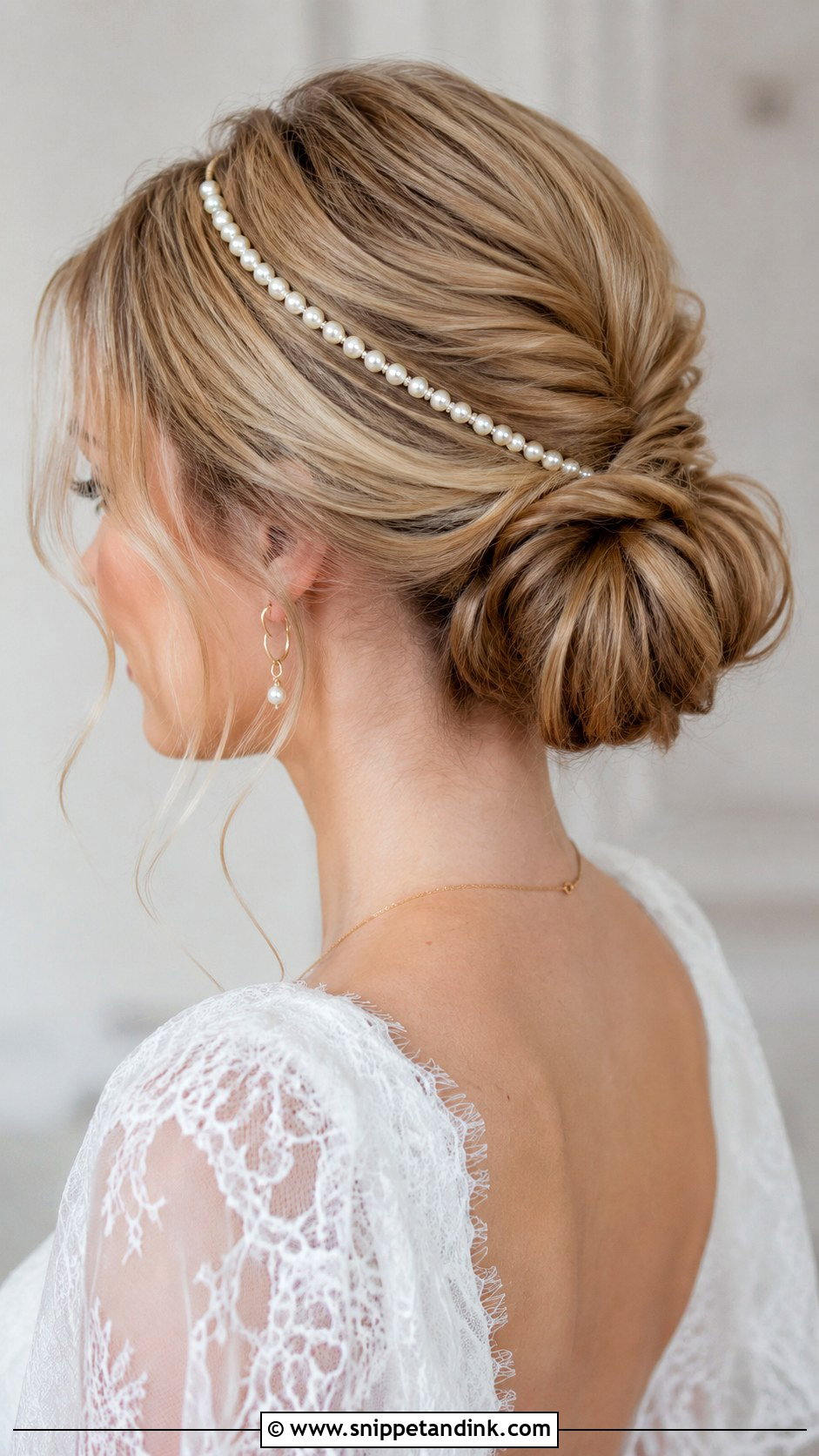 Low Hairband Wedding Bun - Snippet and Ink - 15 Hairband Wedding Hairstyles