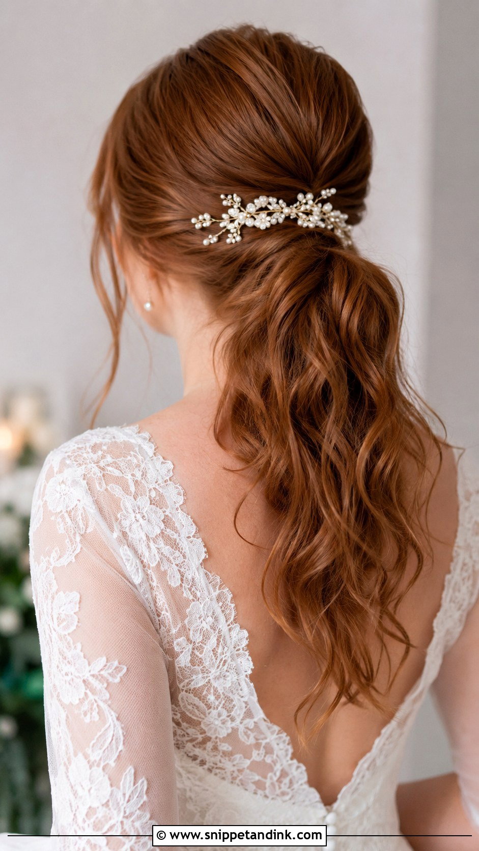 Low Half Pony Wedding Hairstyle - Snippet and Ink - 20 Half Pony Hairstyles for Wedding