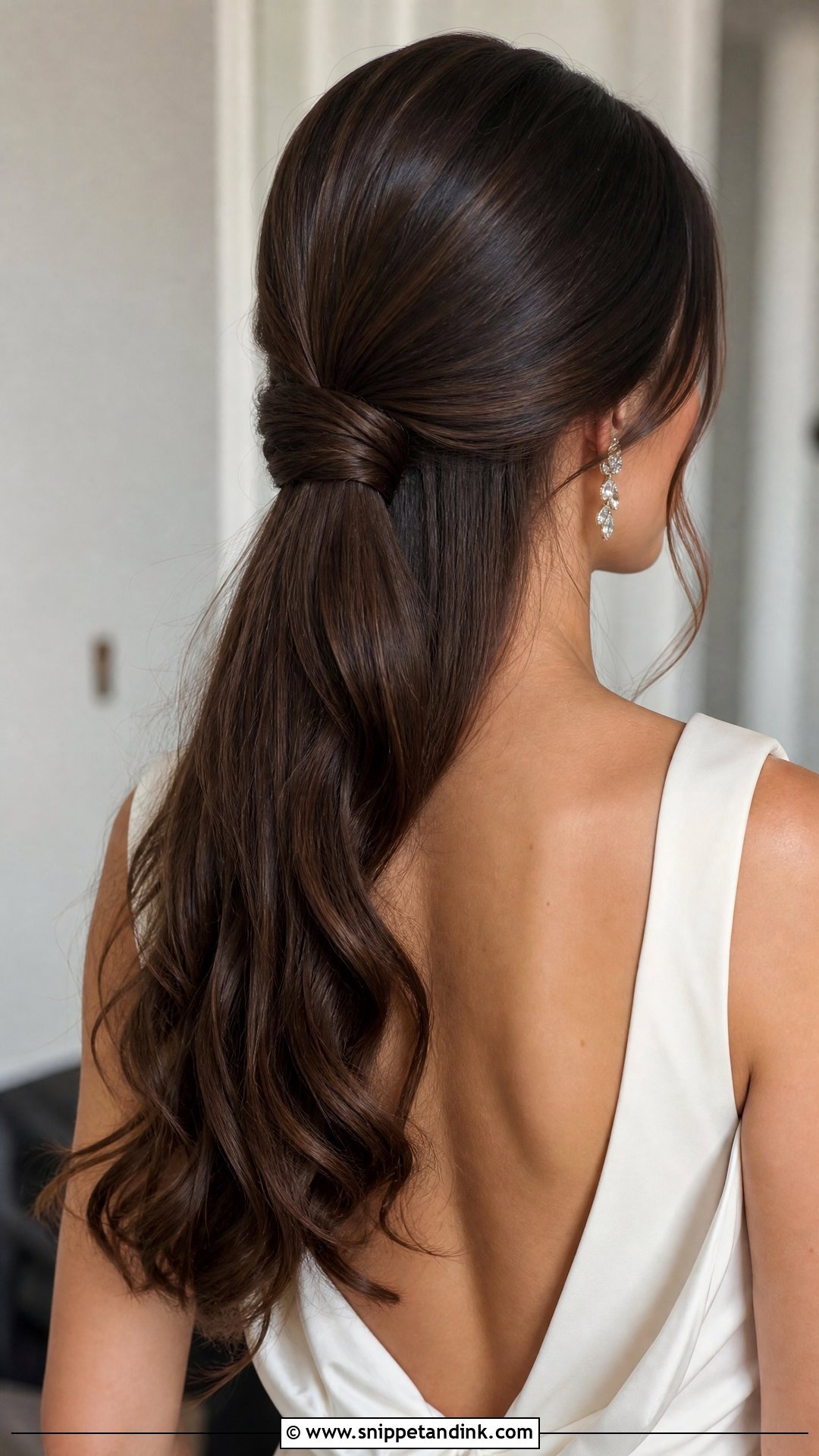 Low Half Ponytail Wedding Hairstyle - Snippet and Ink - 20 Half Ponytail Wedding Hairstyles