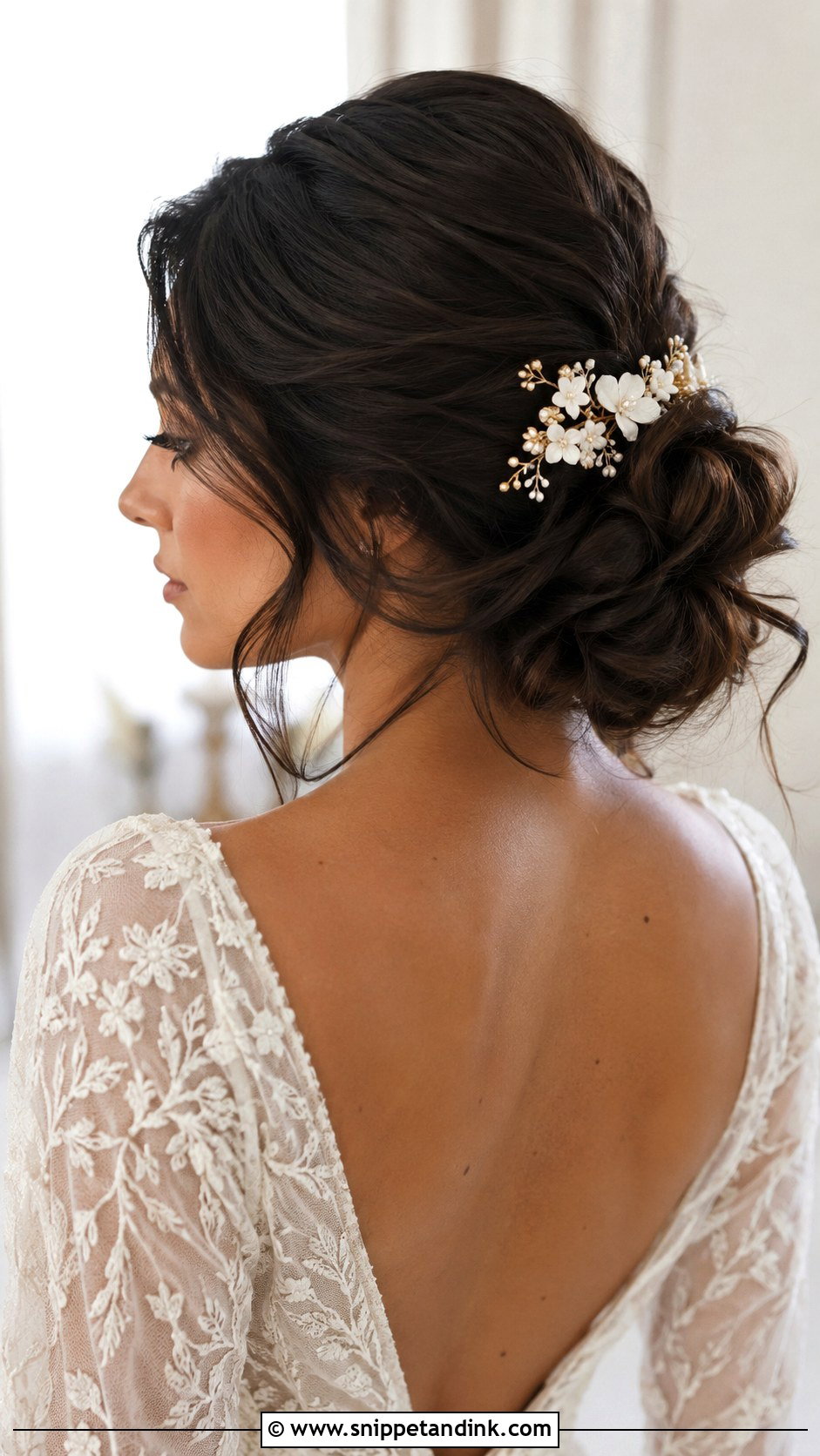 Low Half Up Bun Wedding Hairstyle - Snippet and Ink - 15 Half-Up Bun Wedding Hairstyles