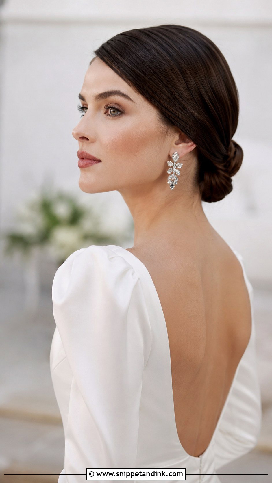Low Knot With Side Part - Snippet and Ink - 25 Bridal Hair Up Ideas