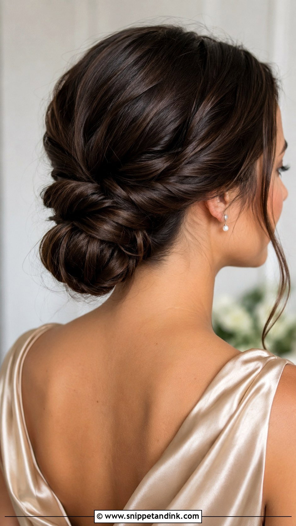 Low Knotted Bridesmaid Updo - Snippet and Ink - 20 Bridesmaids Hair Updo Ideas