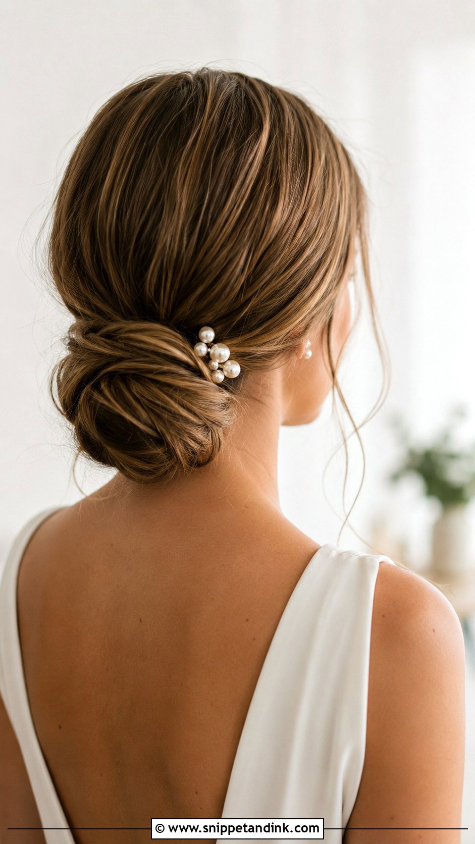 Low Knotted Bun - Snippet and Ink - 20 Old Money Bridal Hair Ideas
