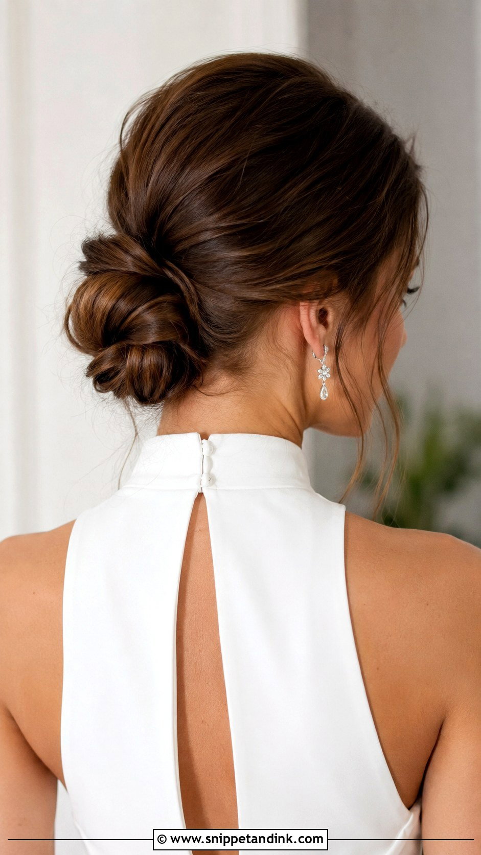 Low Knotted Bun - Snippet and Ink - 25 Bride Hair Updo Ideas