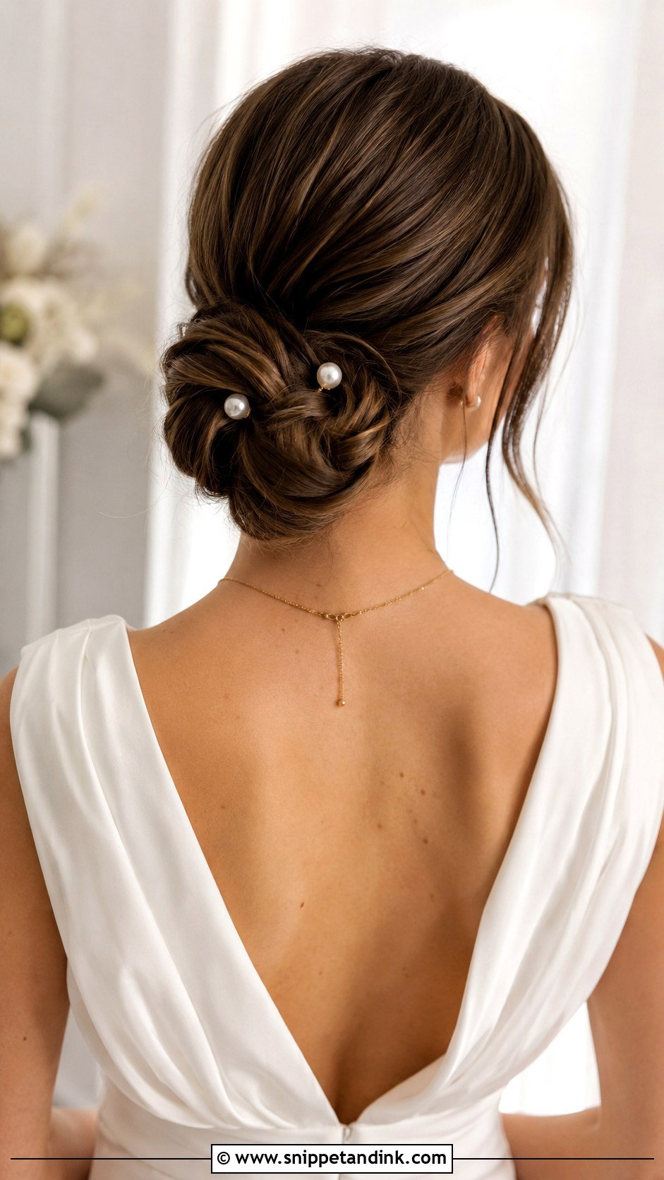 Low Knotted Bun - Snippet and Ink - 25 Low Bridal Bun Ideas