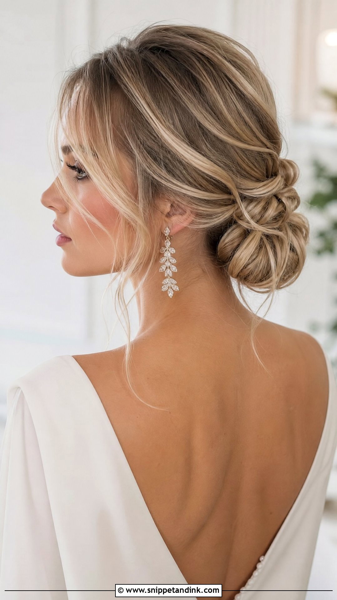 Low Knotted Bun Wedding Hair - Snippet and Ink - 20 Lauren Kyle Wedding Hair Ideas