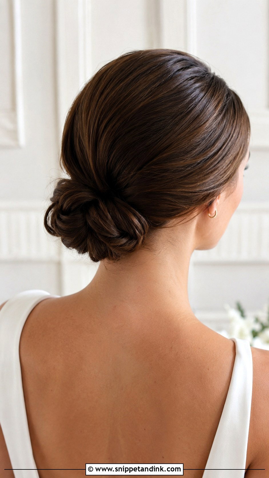 Low Knotted Bun Wedding Style - Snippet and Ink - 25 Bridal Updos for Medium Hair