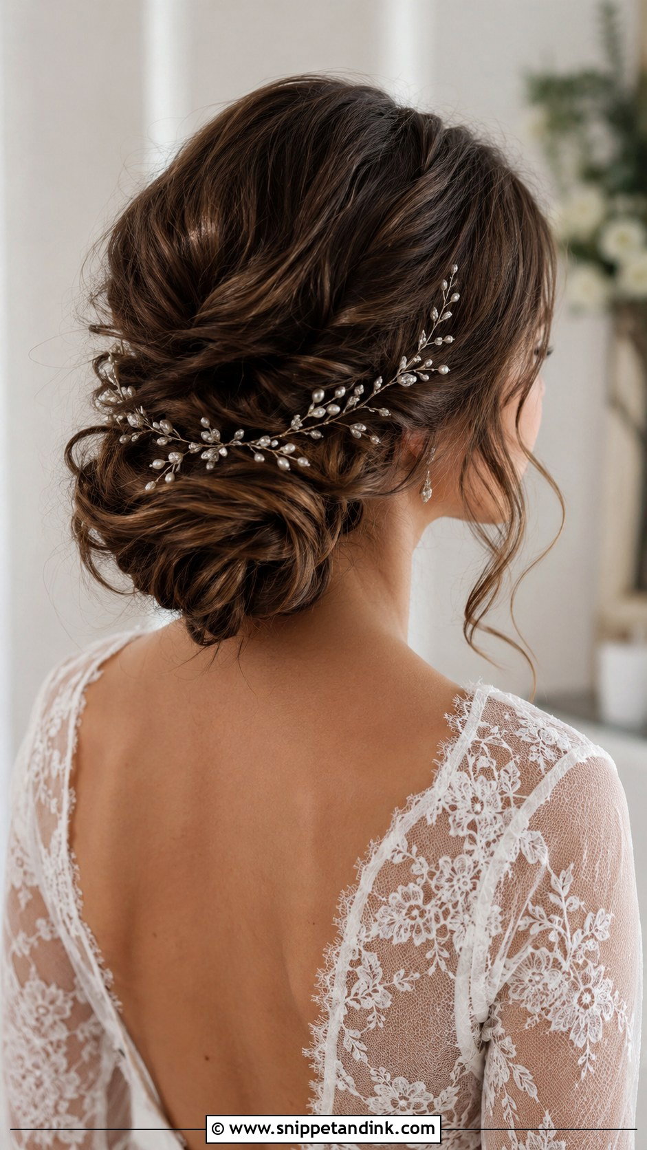 Low Knotted Bun With Center Volume - Snippet and Ink - 25 Bridal Hair for Round Face Ideas