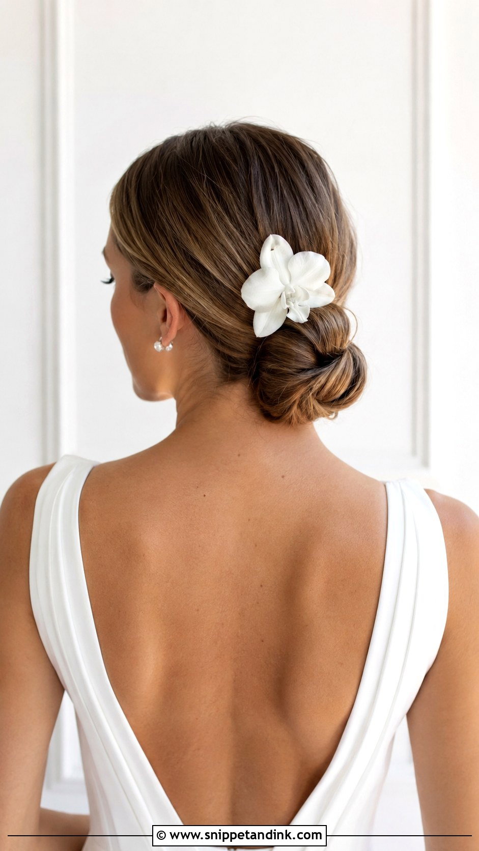Low Knotted Bun for Brides - Snippet and Ink - 25 Bride Hair Bun Ideas