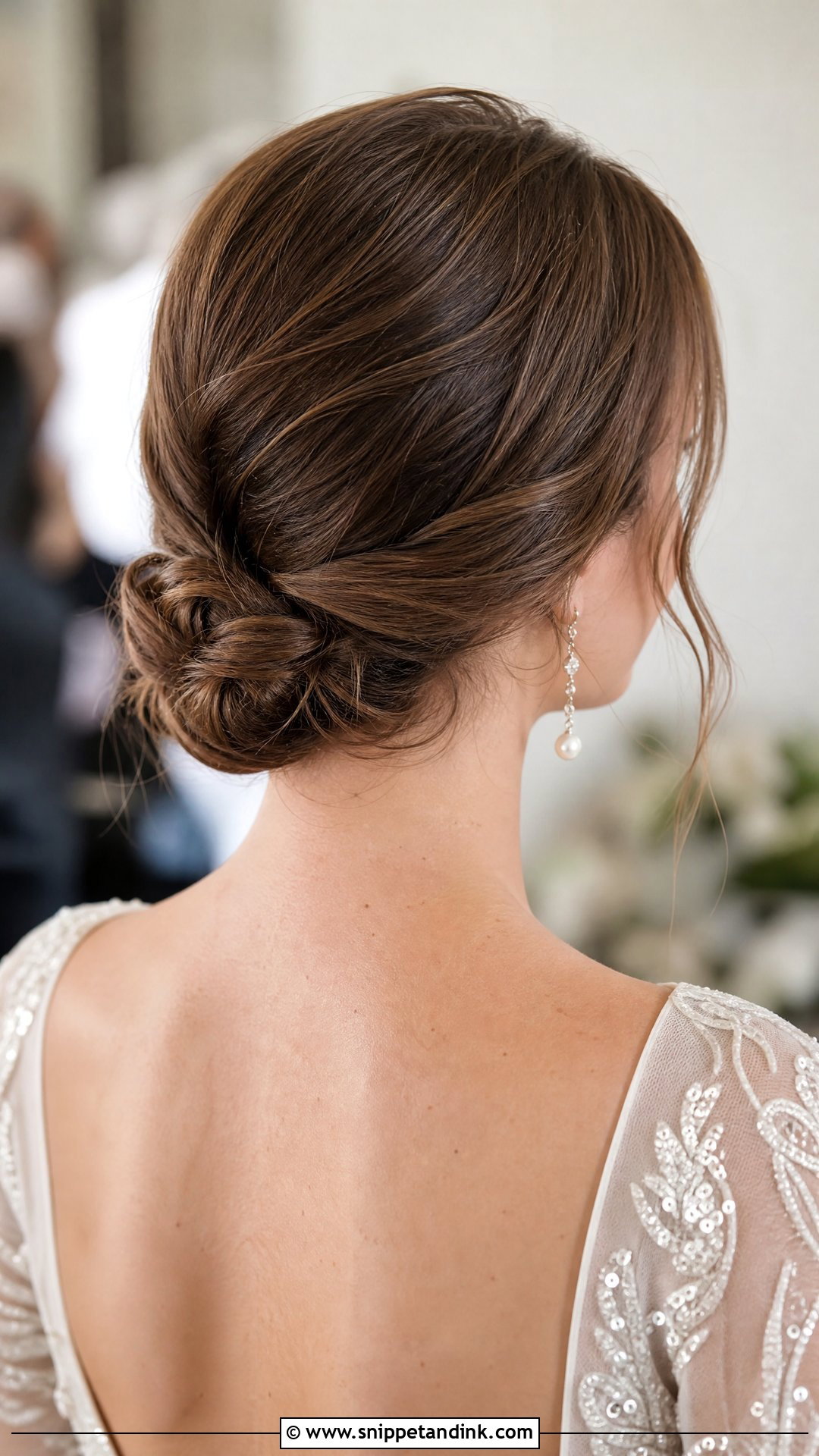 Low Knotted Bun for Fine Hair - Snippet and Ink - 20 Wedding Guest Hair for Fine Hair Ideas