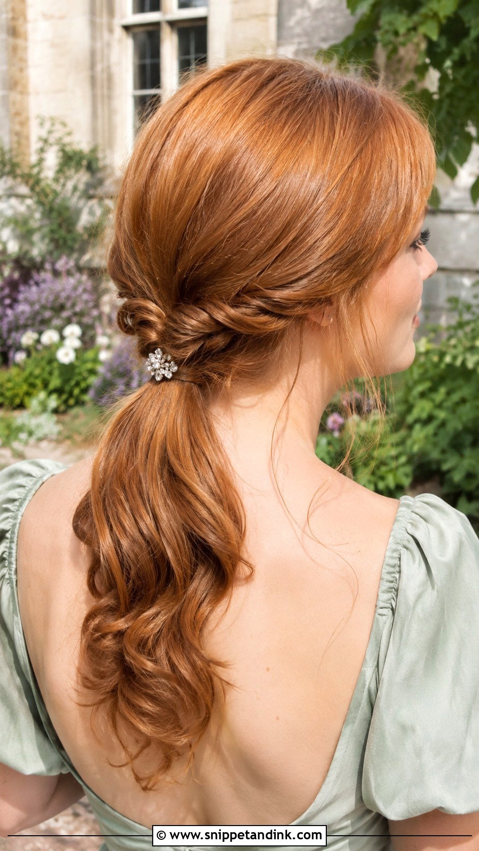 Low Knotted Ponytail - Snippet and Ink - 20 Ponytail Wedding Guest Ideas