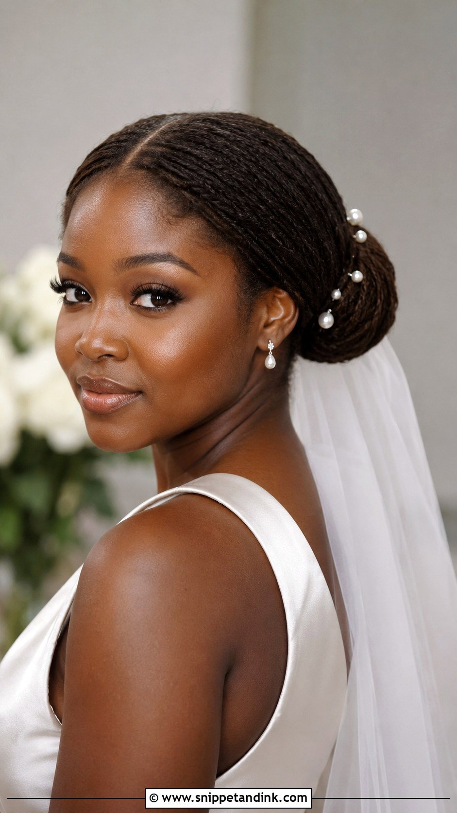 Low Loc Bun - Snippet and Ink - 15 Locs Styles for Wedding
