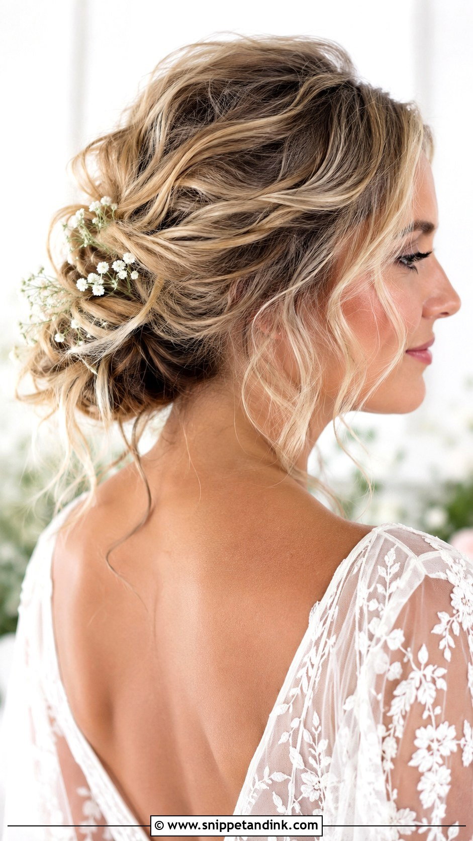 Low Loose Messy Wedding Updo - Snippet and Ink - 15 Low Loose Updo Wedding Ideas