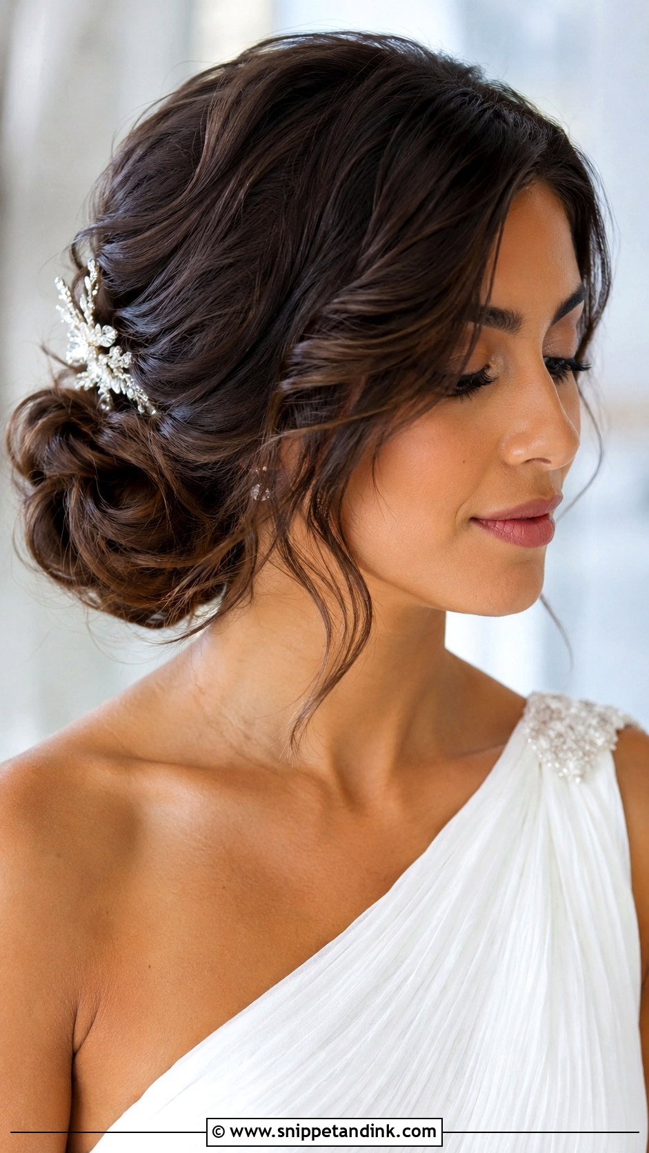 Low Loose Side Wedding Updo - Snippet and Ink - 15 Low Loose Updo Wedding Ideas
