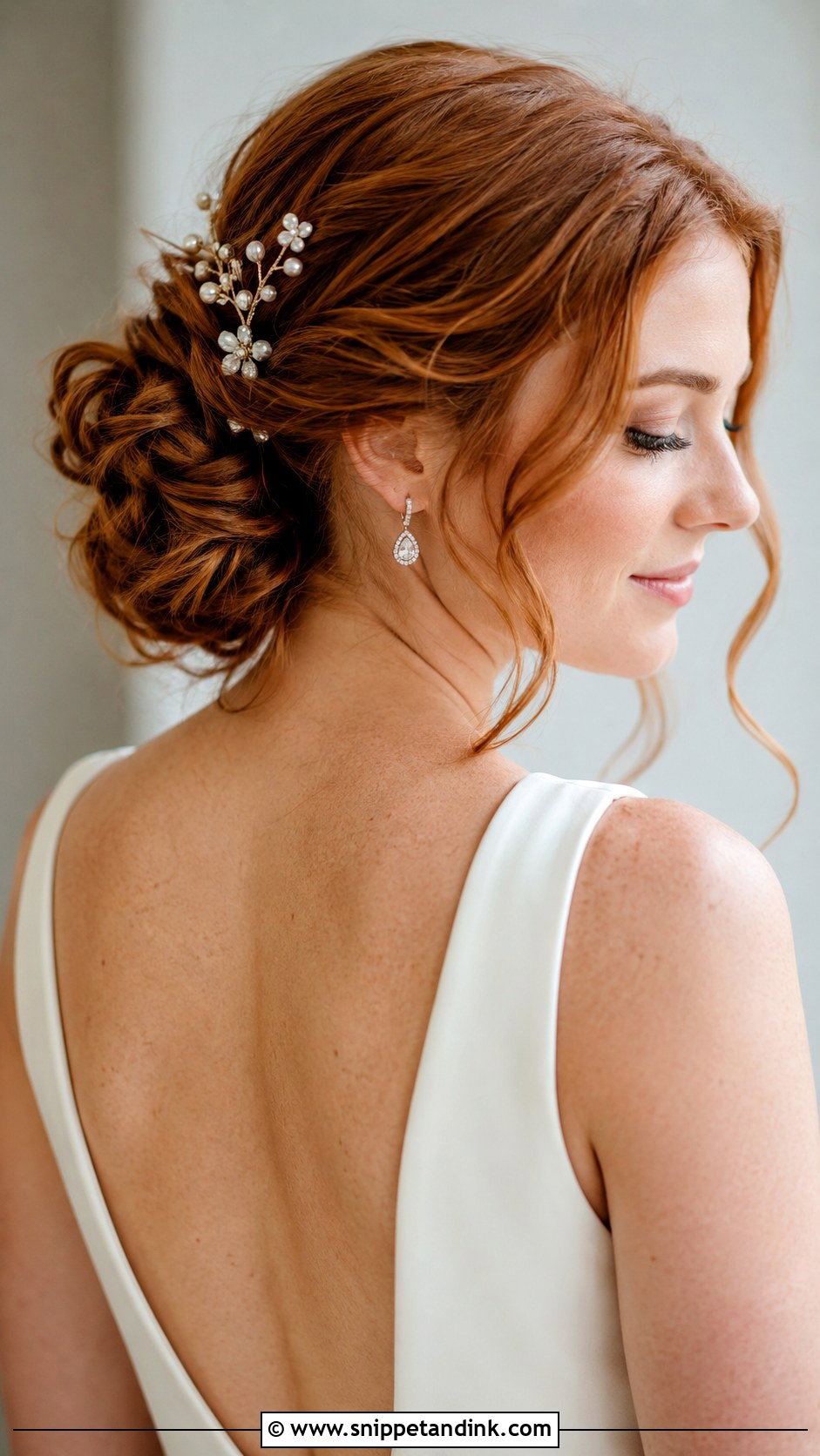Low Loose Wedding Updo For Long Hair - Snippet and Ink - 15 Low Loose Updo Wedding Ideas