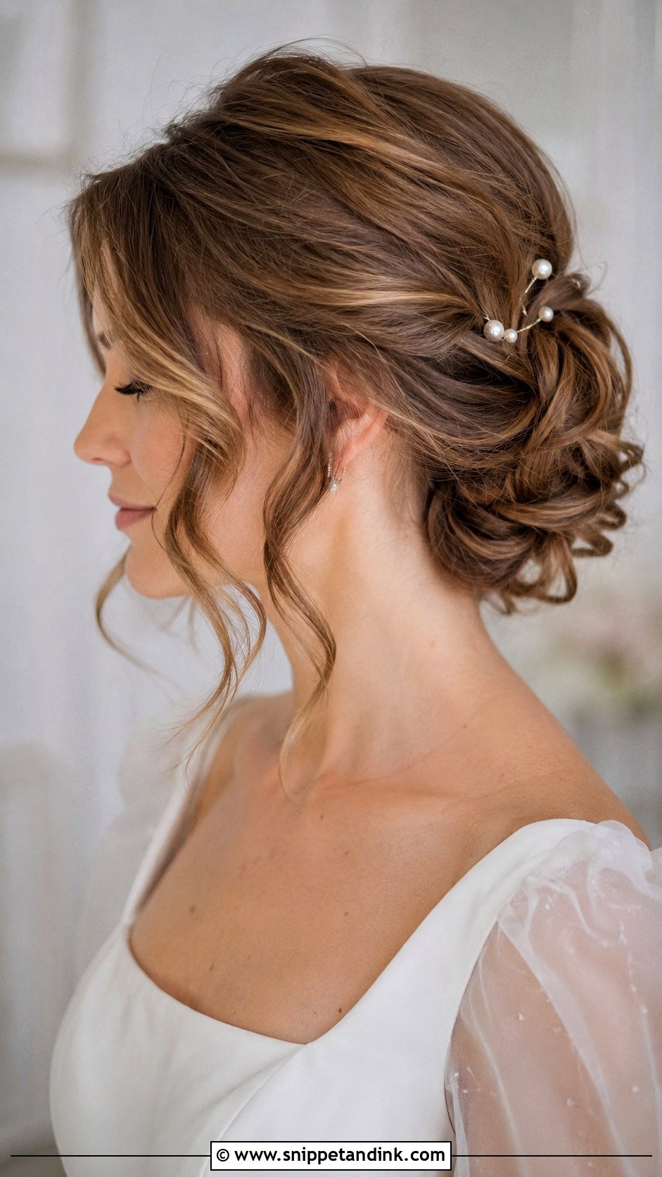 Low Loose Wedding Updo For Medium Hair - Snippet and Ink - 15 Low Loose Updo Wedding Ideas