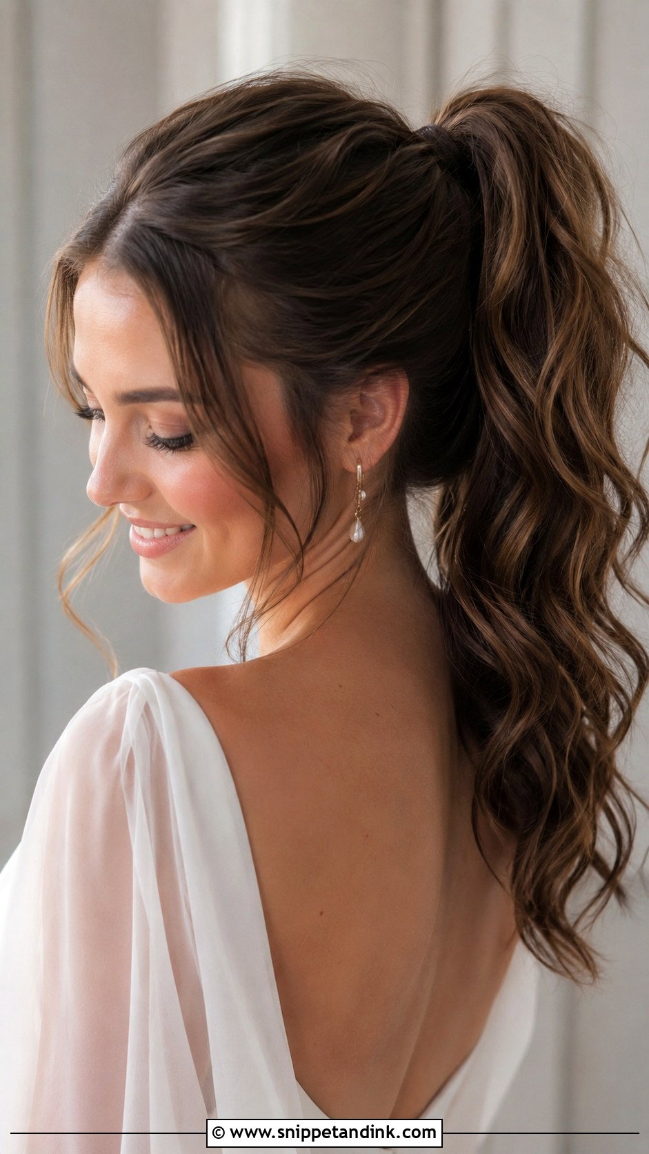 Low Maintenance High Ponytail for Brides - Snippet and Ink - 25 Bridal High Ponytail Ideas