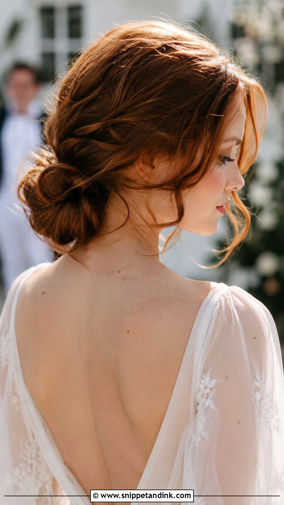 Low Messy Bun - Snippet and Ink - 20 Bridal Guest Hairstyles