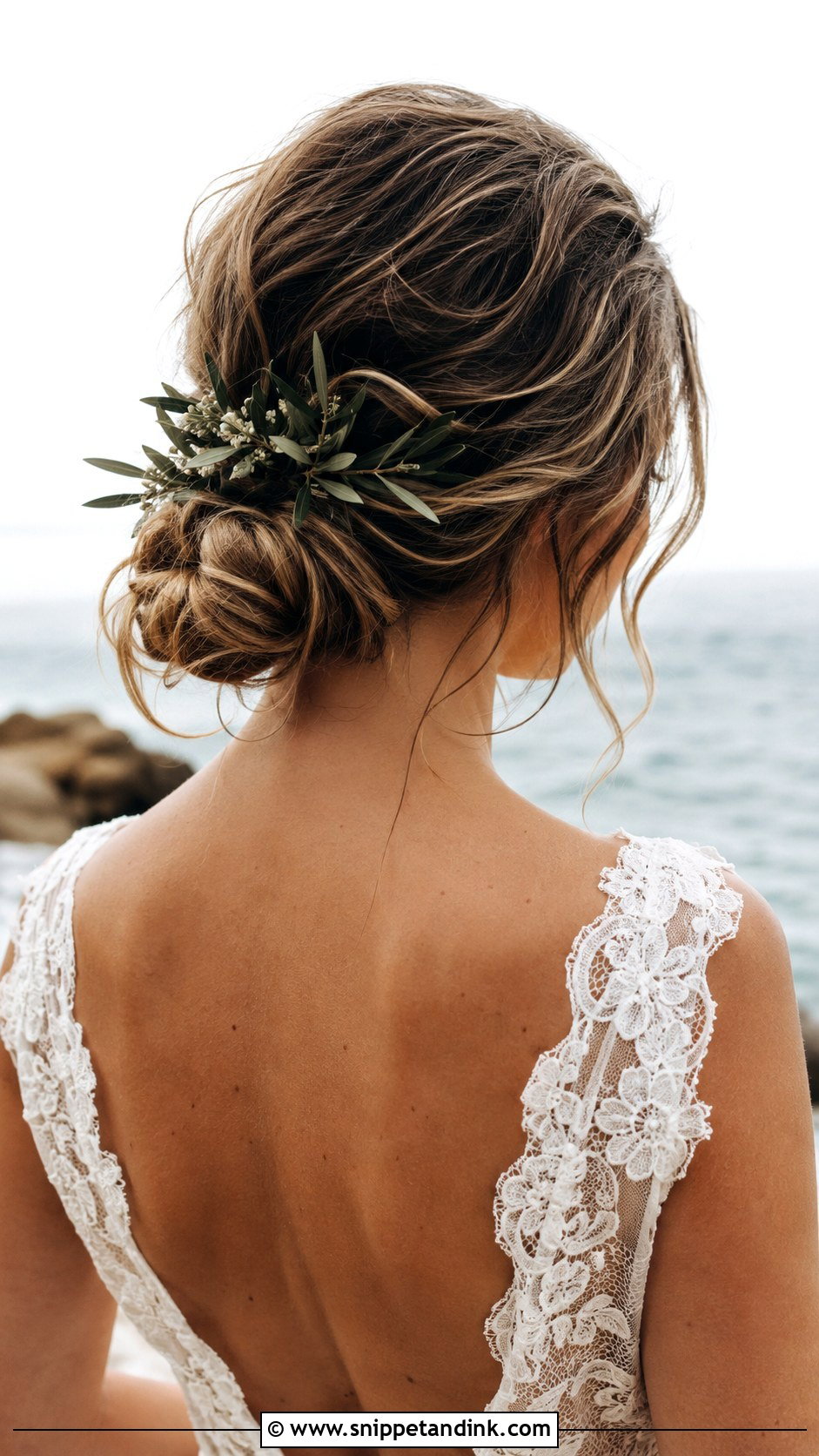Low Messy Bun - Snippet and Ink - 20 Elopement Hairstyles