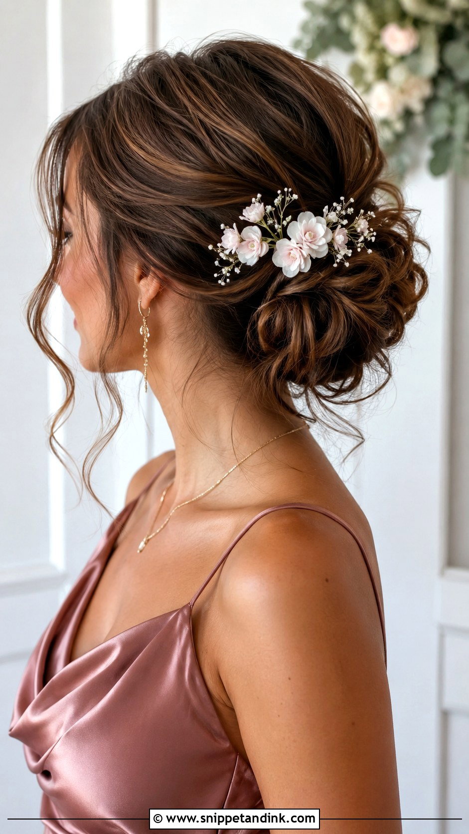 Low Messy Bun - Snippet and Ink - 20 Wedding Party Hairstyles for Long Hair