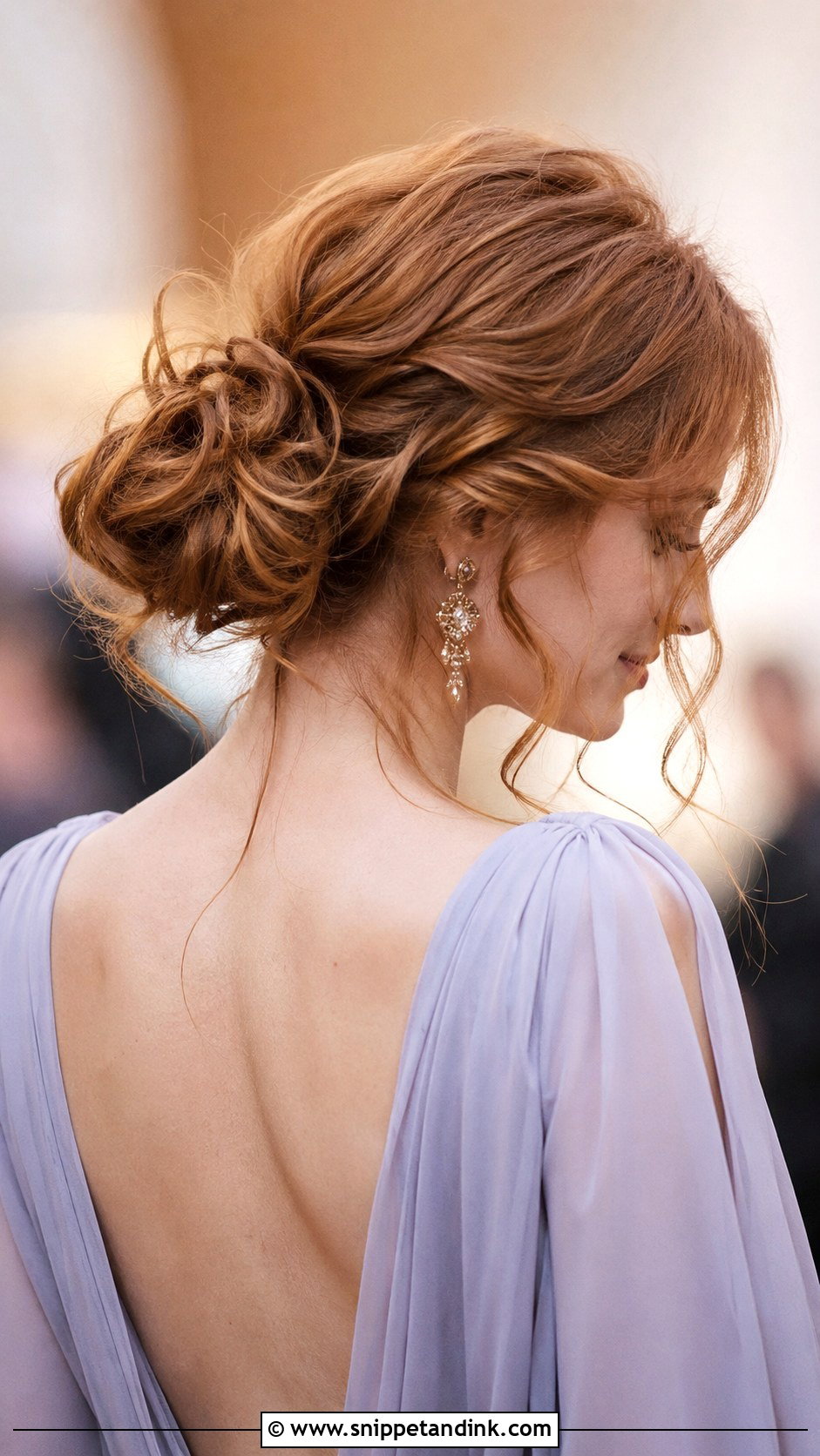 Low Messy Bun For Long Hair - Snippet and Ink - 30 Low Messy Bun Wedding Hair Ideas