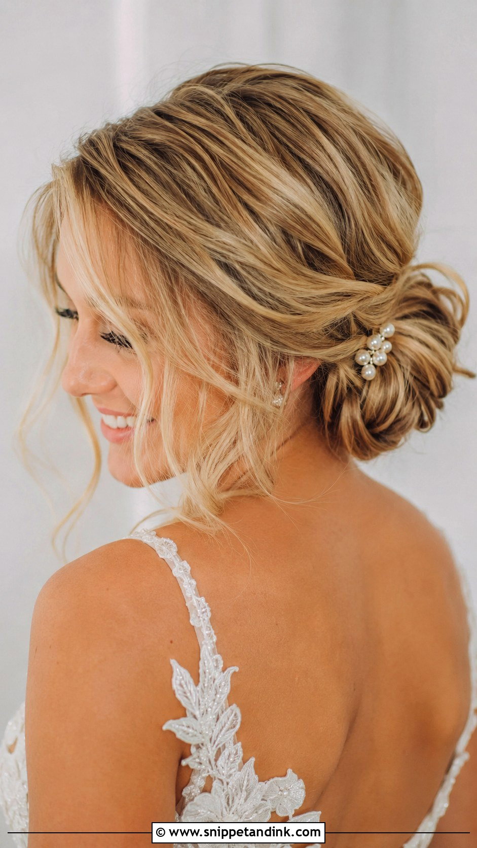 Low Messy Bun Updo - Snippet and Ink - 20 Easy Updos for Medium Hair for Wedding