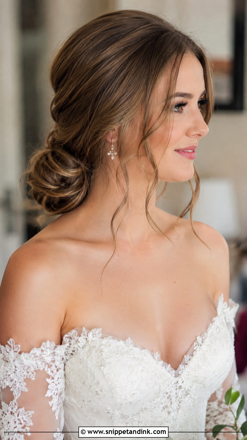 Low Messy Bun Wedding Hair - Snippet and Ink - 25 Messy Bun Wedding Hair Ideas
