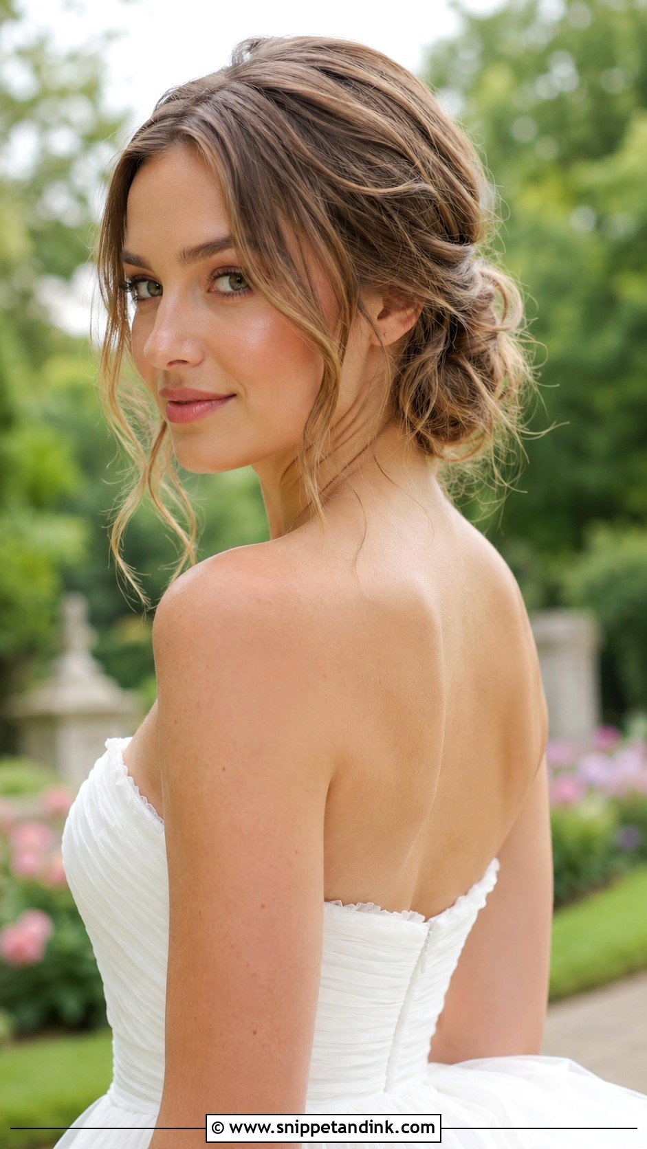 Low Messy Bun for Brides - Snippet and Ink - 25 Bride Hair Bun Ideas