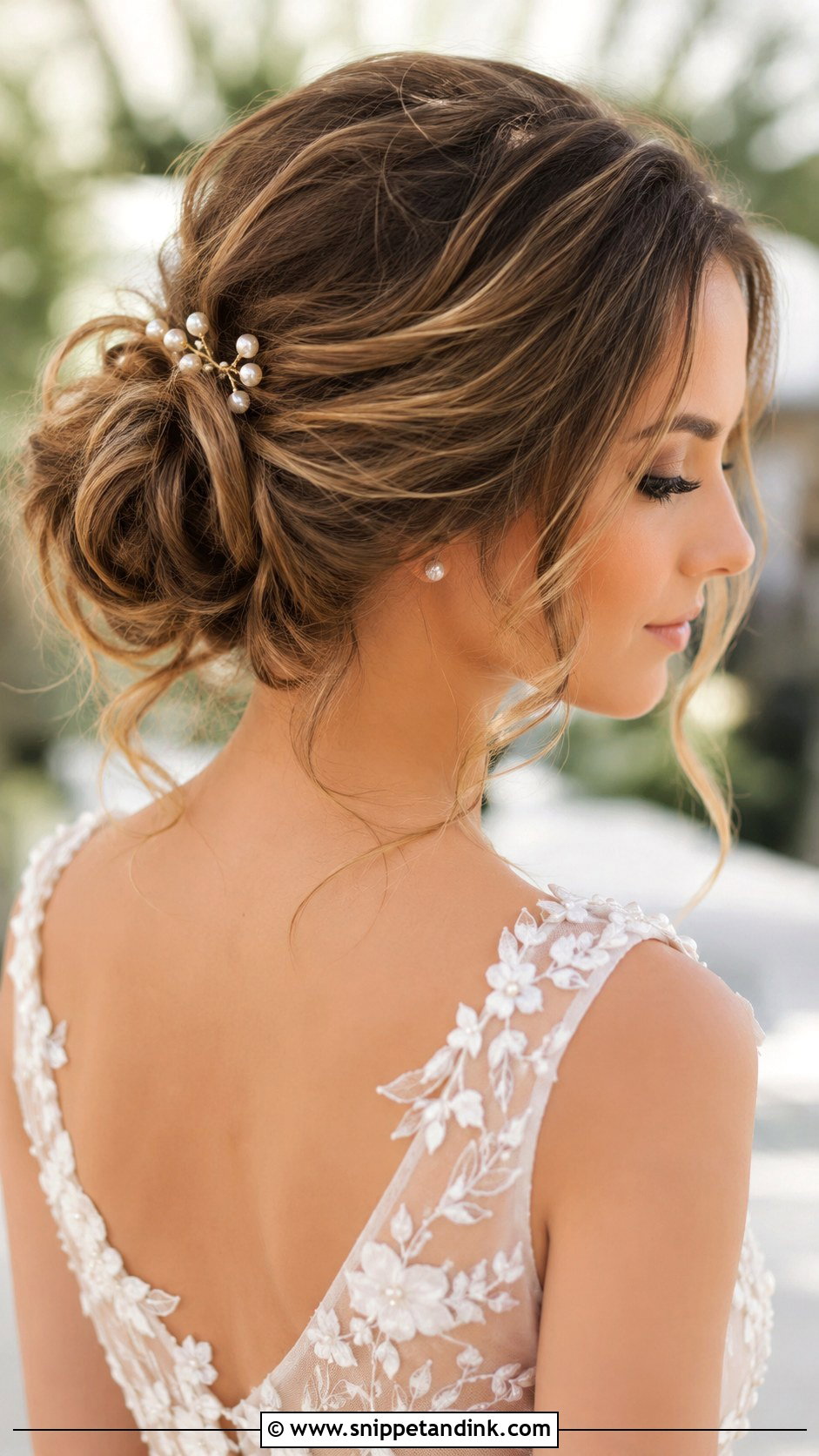 Low Messy Bun for Brides - Snippet and Ink - 25 Summer Wedding Hairstyles