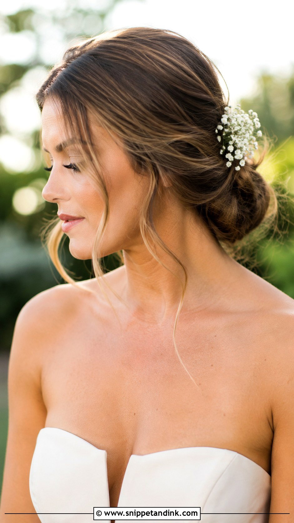 Low Messy Bun for Summer Brides - Snippet and Ink - 25 Summer Wedding Hair Ideas