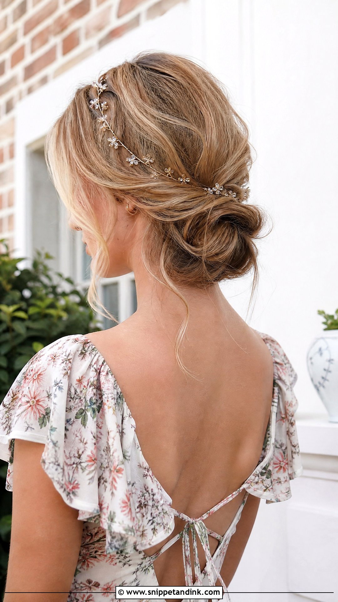 Low Messy Bun for Wedding Guest - Snippet and Ink - 20 Bun for Wedding Guest Ideas