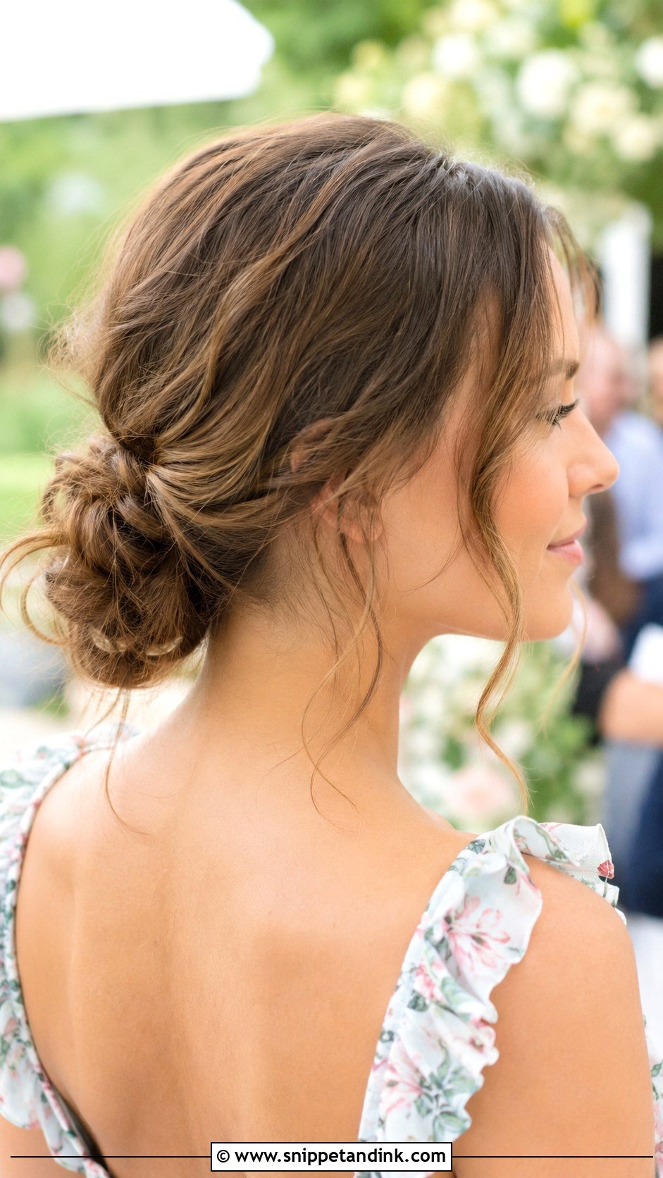 Low Messy Bun for Wedding Guests - Snippet and Ink - 25 Summer Wedding Guest Hair Ideas