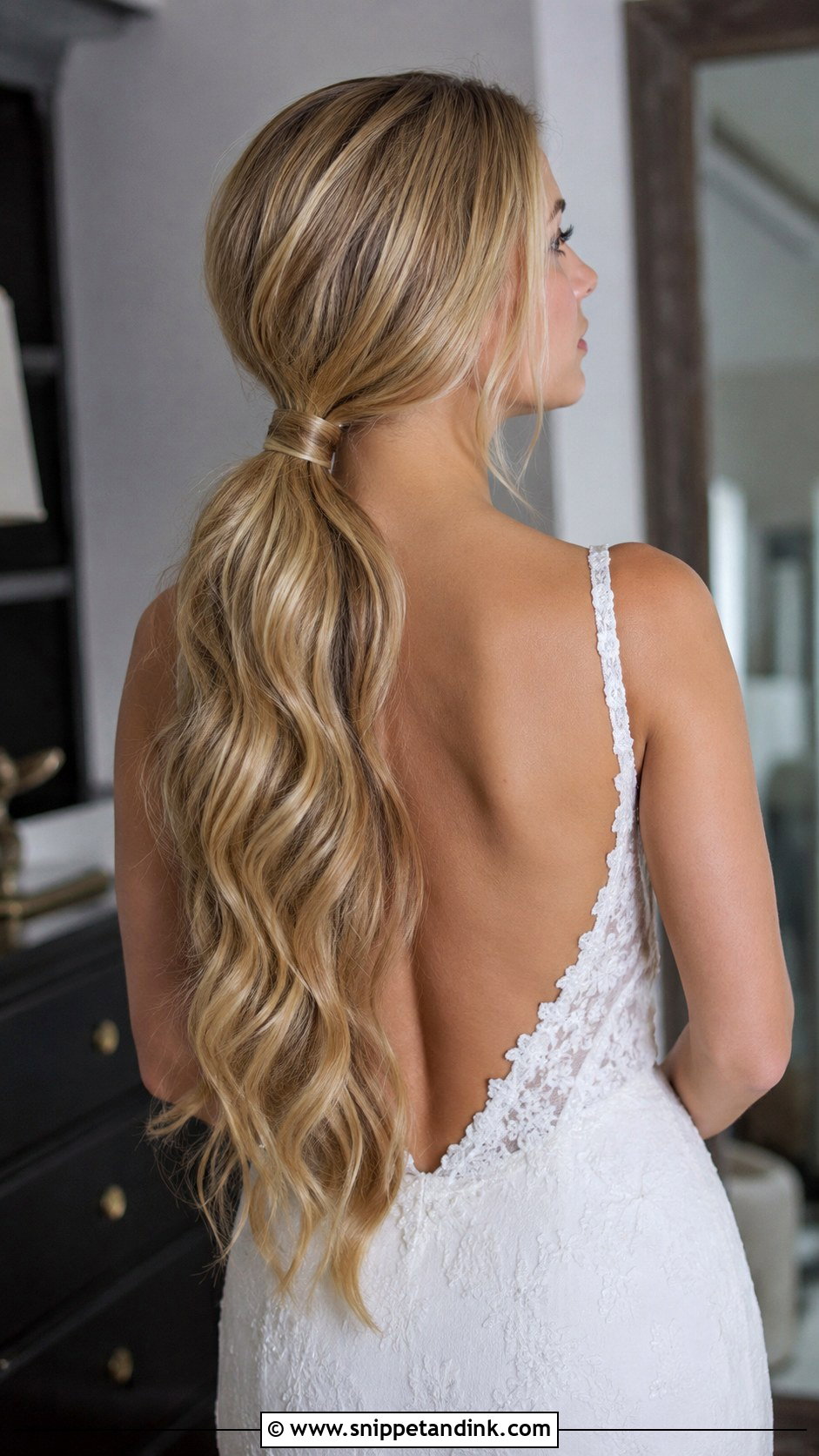 Low Pony Bridal Hair For Long Hair - Snippet and Ink - 20 Low Pony Bridal Hair Ideas