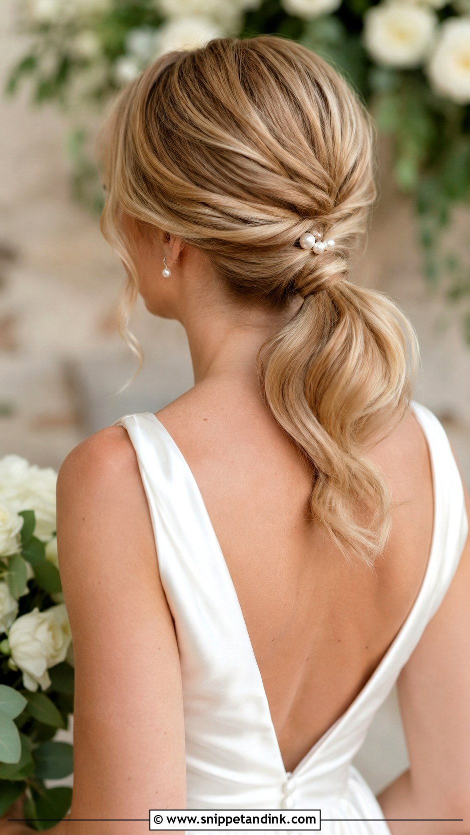 Low Pony Wedding Hairstyle - Snippet and Ink - 15 Pony Wedding Hairstyle Ideas