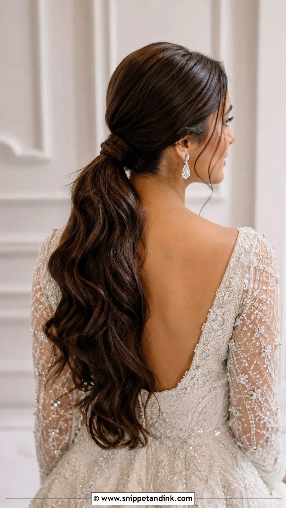Low Ponytail Bridal Hair For Long Hair - Snippet and Ink - 15 Low Ponytail Bridal Hair Ideas