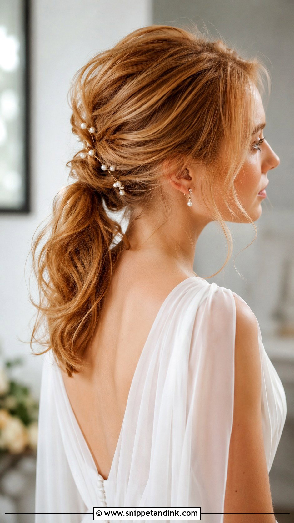 Low Ponytail Bridal Hair For Thin Hair - Snippet and Ink - 15 Low Ponytail Bridal Hair Ideas