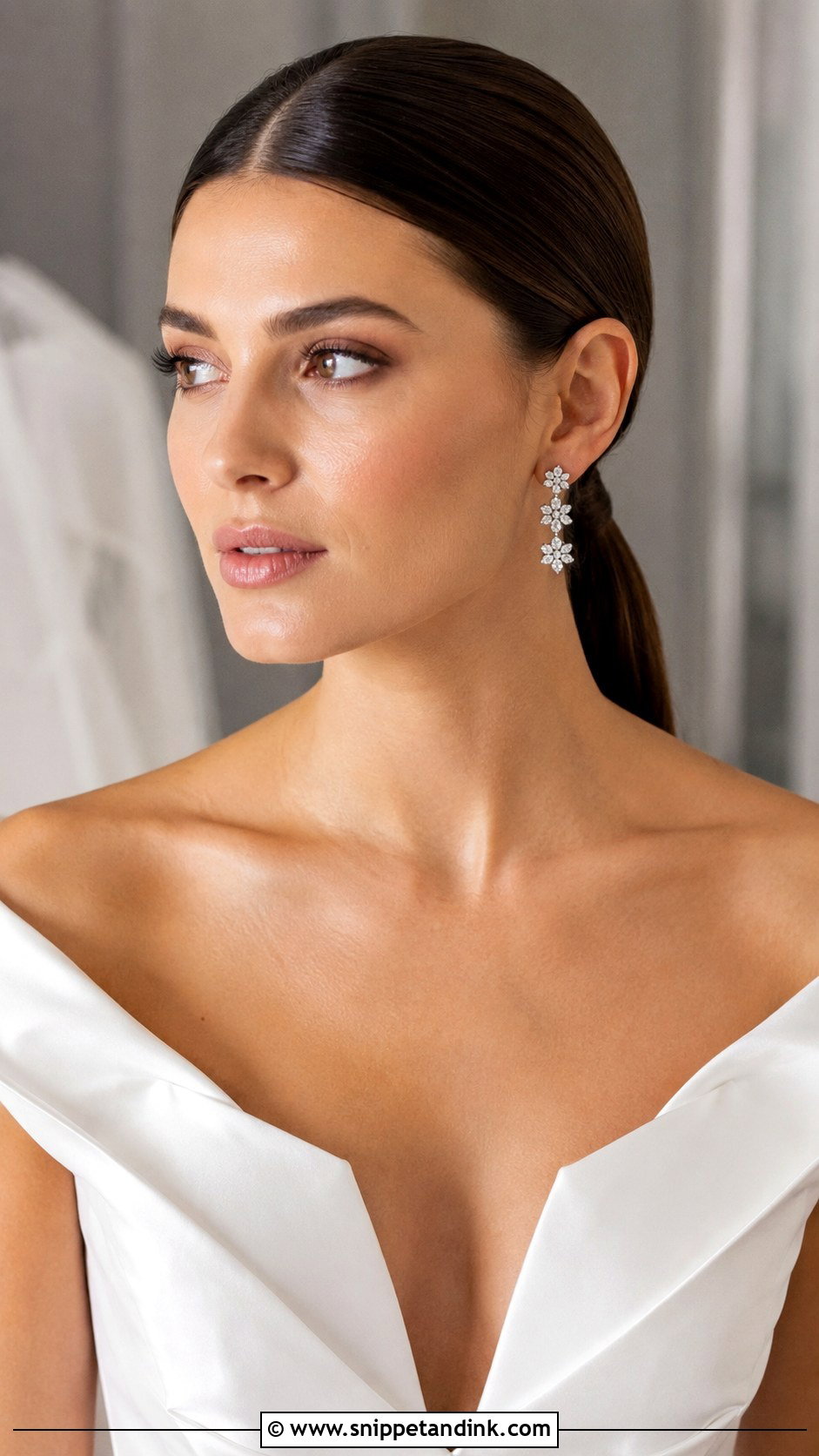 Low Ponytail Bridal Hairstyle - Snippet and Ink - 20 Trending Bridal Hairstyles
