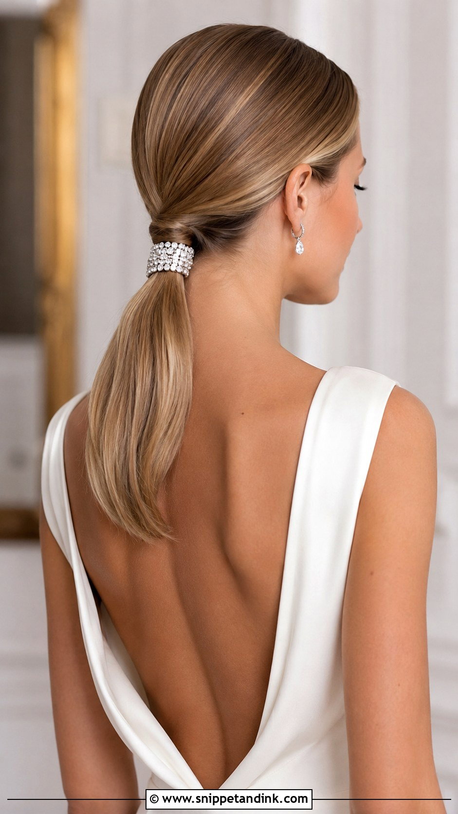 Low Ponytail Bridal Hairstyle - Snippet and Ink - 25 Simple Bridal Hairstyle Ideas