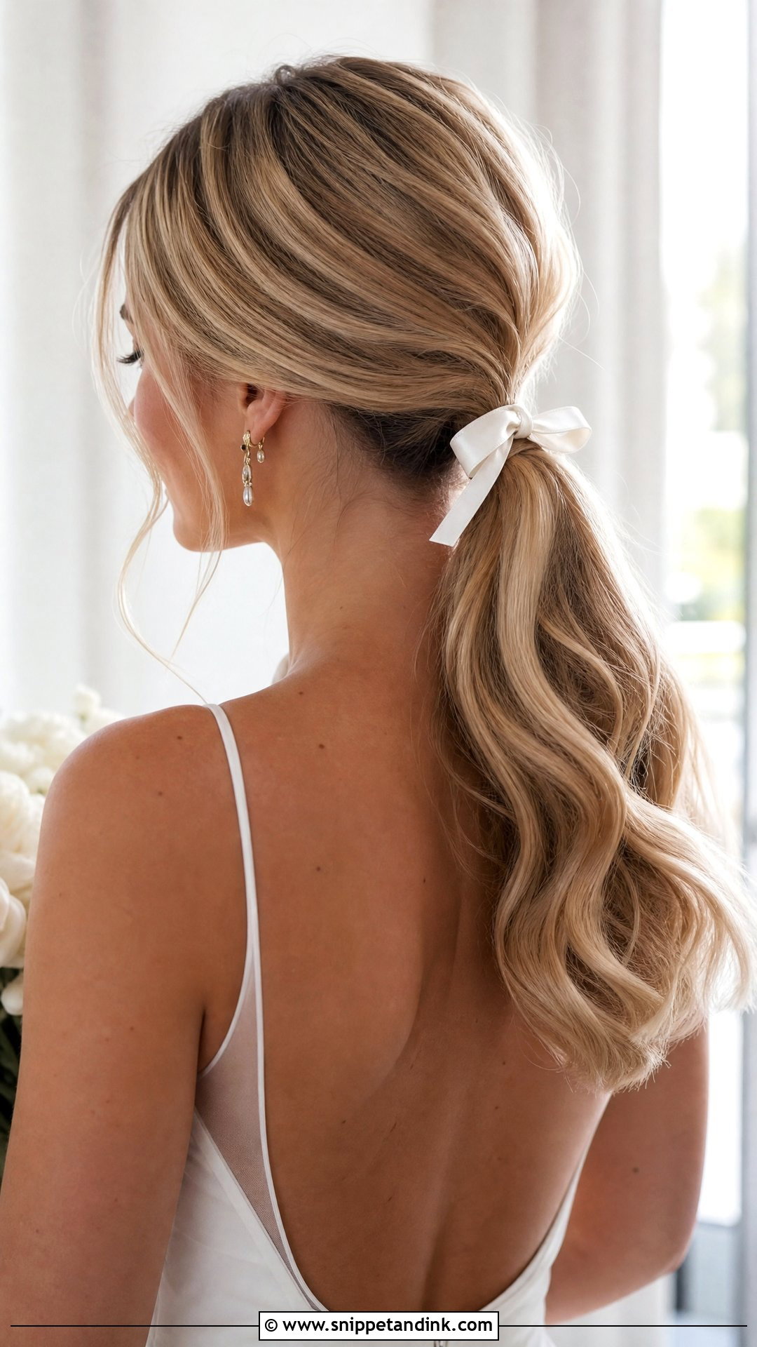 Low Ponytail Bride Hairstyle - Snippet and Ink - 15 Classy Bride Hairstyles