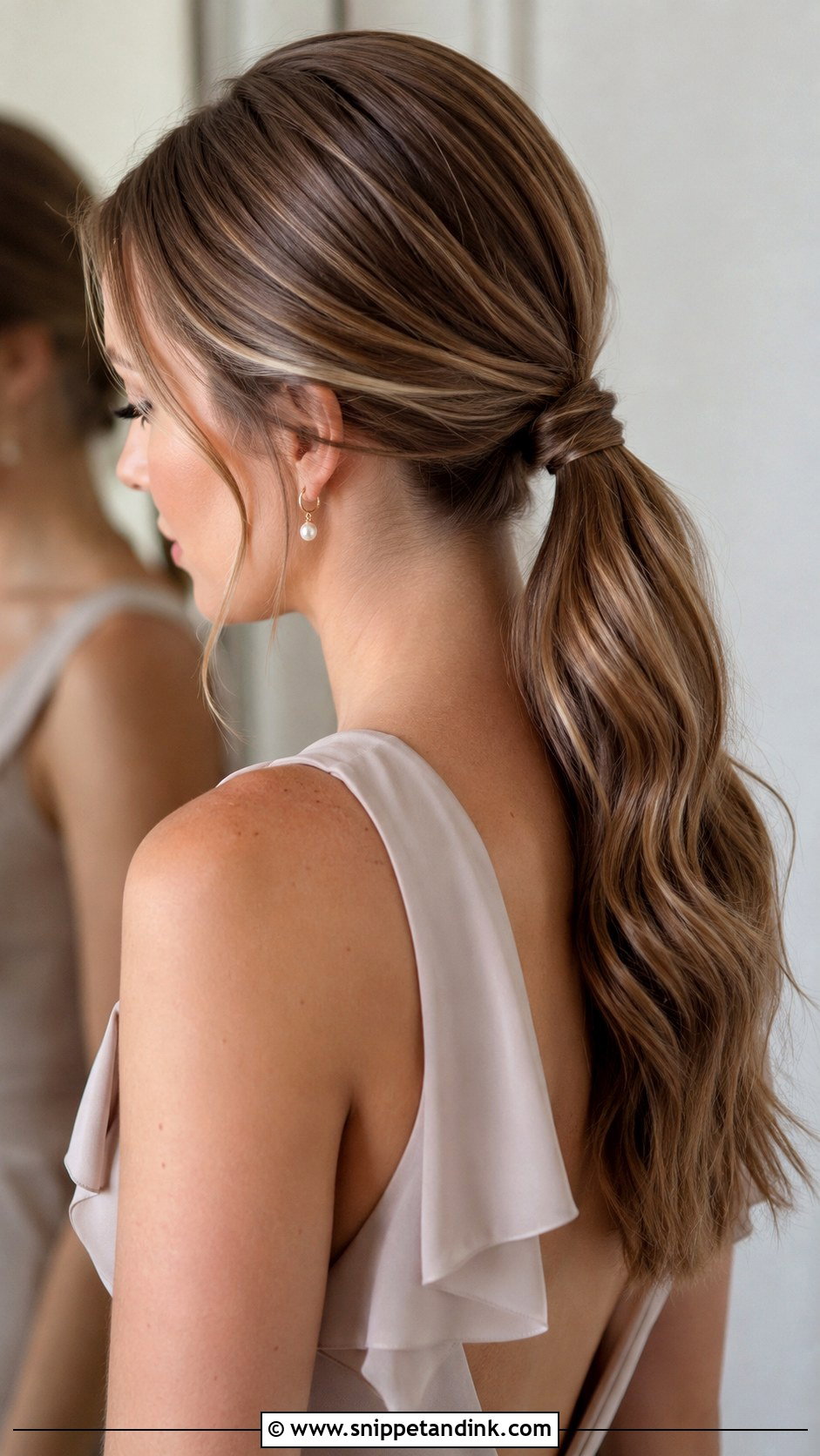 Low Ponytail Bridesmaid Hair - Snippet and Ink - 30 Simple Bridesmaid Hair Ideas