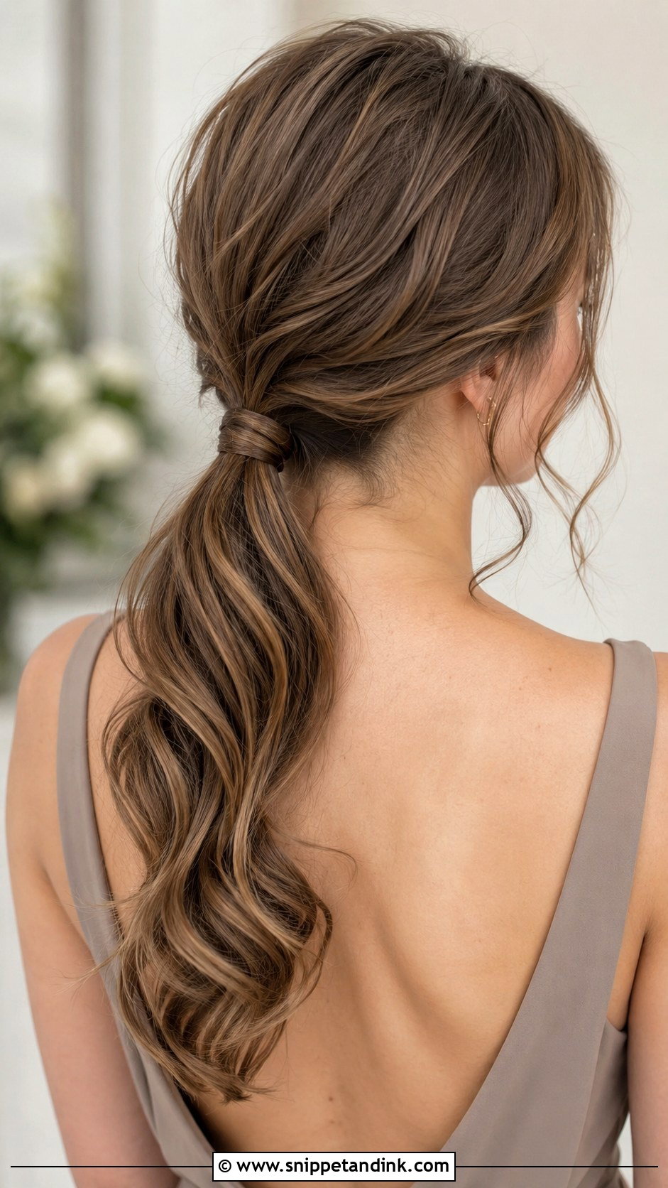 Low Ponytail Bridesmaid Hairstyle For Fine Hair - Snippet and Ink - 20 Bridesmaid Hairstyles for Fine Hair