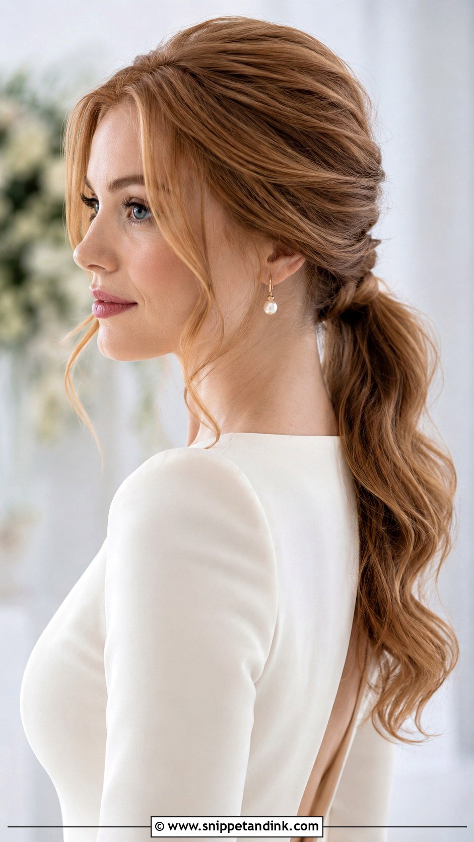 Low Ponytail Engagement Hairstyle - Snippet and Ink - 15 Hair Do for Engagement Ideas