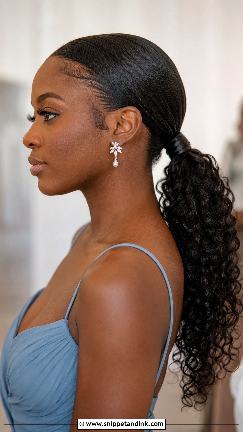 Low Ponytail For Black Bridesmaid - Snippet and Ink - 20 Bridesmaid Hairstyles Black Hair