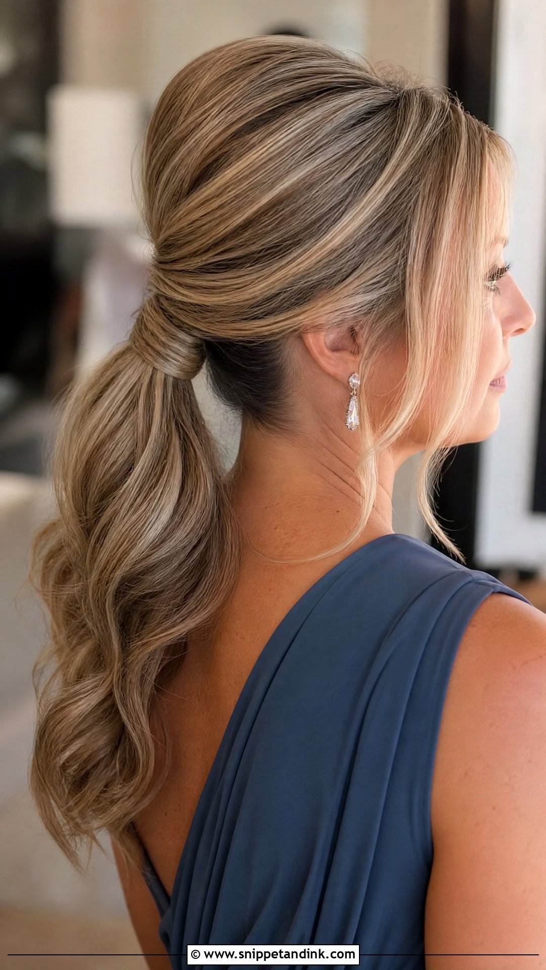 Low Ponytail Mother Of The Bride Hairstyle - Snippet and Ink - 20 Mother of Bride Hairstyle Ideas