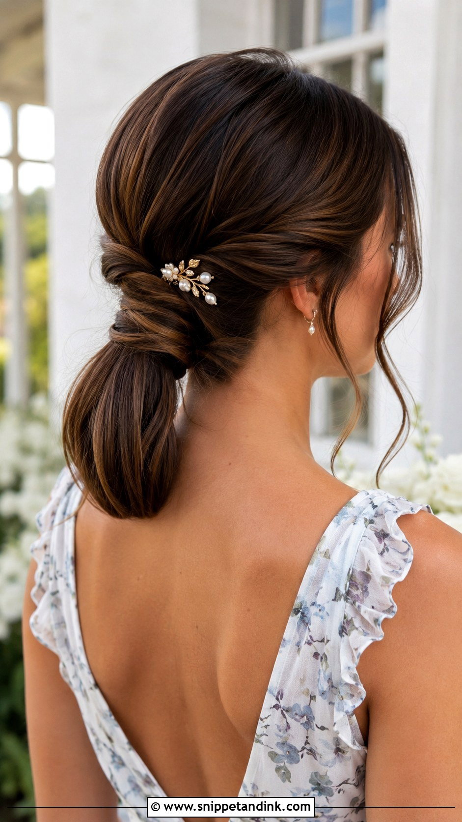 Low Ponytail Twist - Snippet and Ink - 20 Simple Medium Length Wedding Guest Hair Ideas