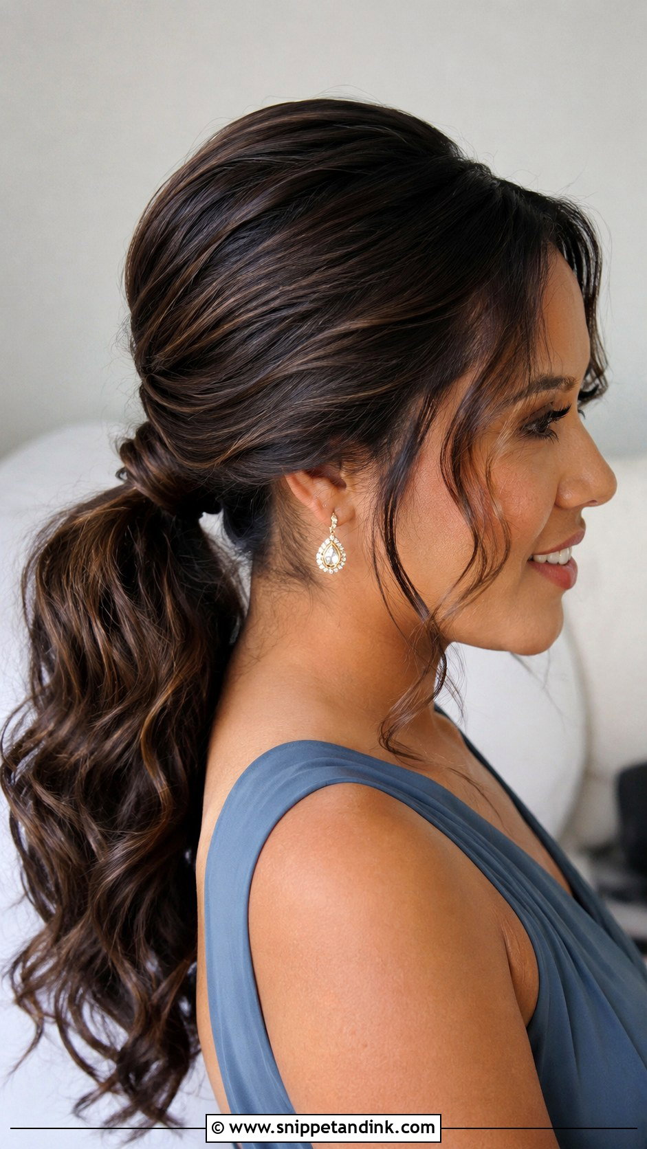 Low Ponytail Updo Bridesmaid Hairstyle For Long Hair - Snippet and Ink - 20 Bridesmaid Updo Hairstyles for Long Hair