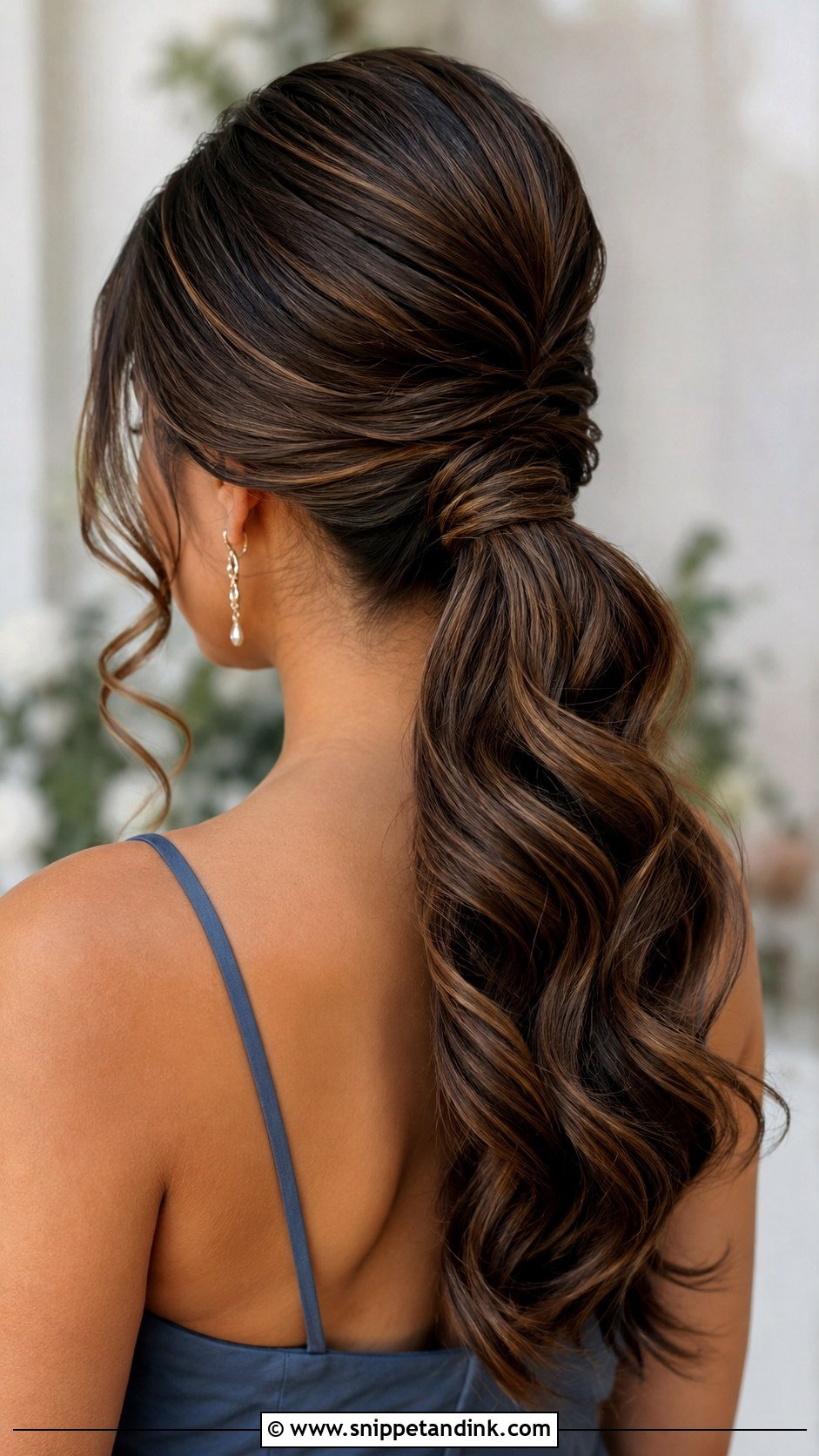 Low Ponytail Updo For Long Hair - Snippet and Ink - 20 Bridesmaid Updo for Long Hair Ideas