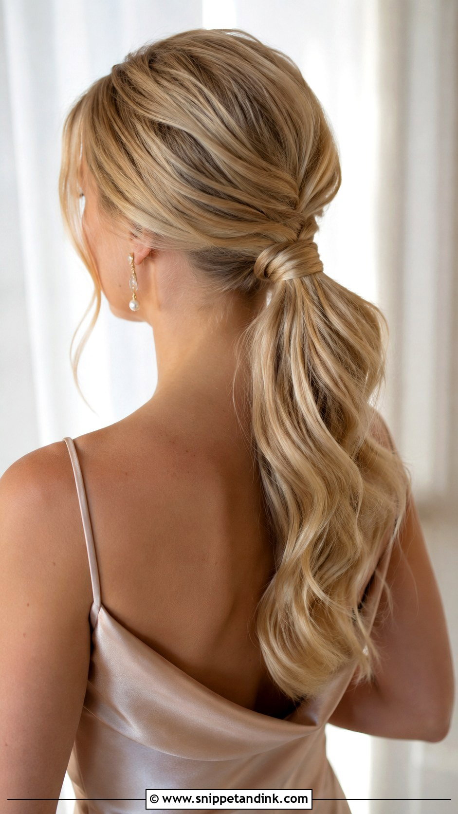 Low Ponytail Updo For Medium Hair Bridesmaid - Snippet and Ink - 20 Bridesmaids Updos for Medium Hair