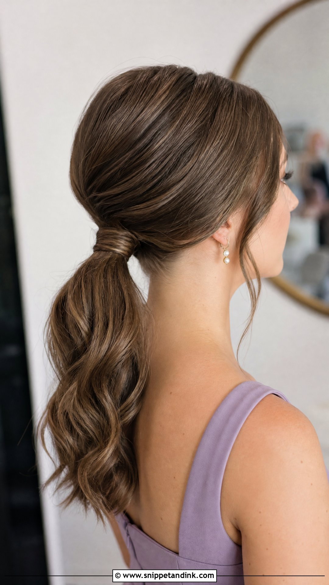 Low Ponytail Updo For Medium Hair Wedding - Snippet and Ink - 20 Simple Updos for Medium Hair Wedding