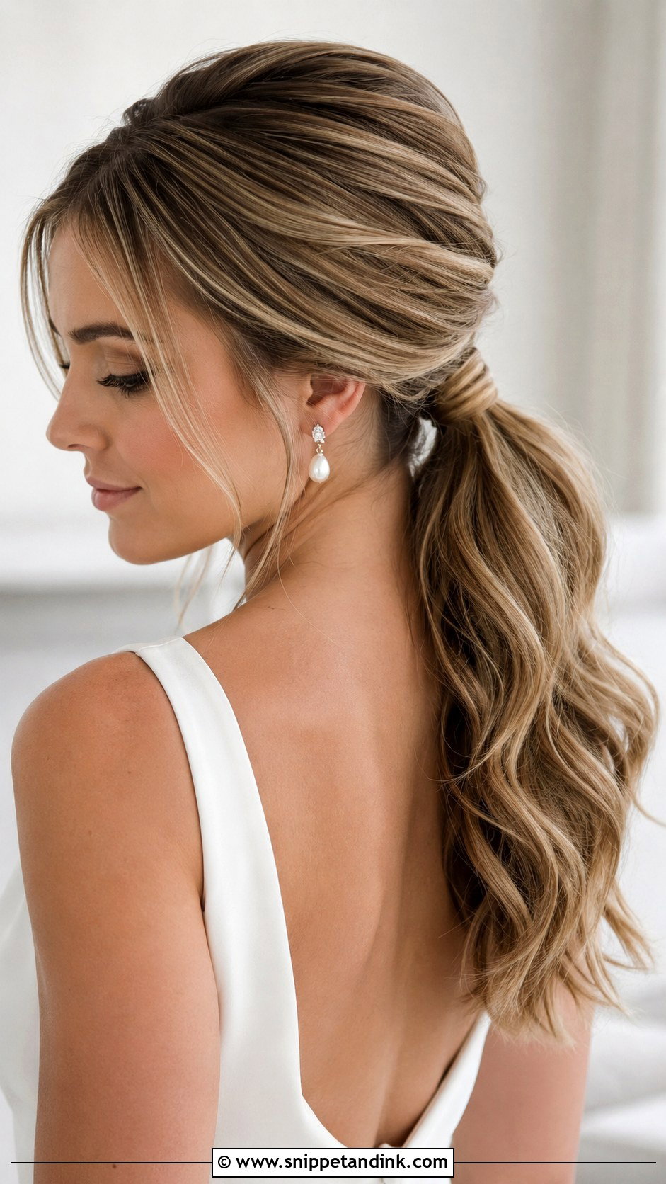 Low Ponytail Updo For Thick Hair - Snippet and Ink - 15 Thick Hair Updo Wedding Ideas